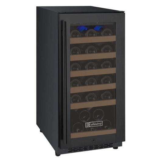 Allavino Residential 15" Wide FlexCount II Tru-Vino 30 Bottle Single Zone Black Wine Refrigerator VSWR30-1BR20