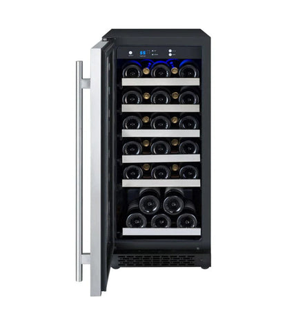 Allavino Residential 15" Wide FlexCount II Tru-Vino 30 Bottle Single Zone Stainless Steel Wine Refrigerator VSWR30-1SL20