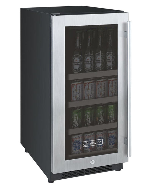 Allavino Residential 15" Wide FlexCount II Tru-Vino Stainless Steel Left Hinge Beverage Center VSBC15-SL20