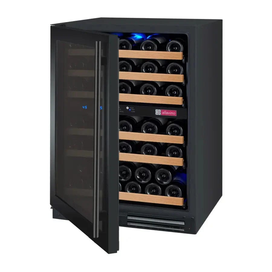 Allavino Residential 24" Wide FlexCount II Tru-Vino 56 Bottle Dual Zone Black Left Hinge Wine Refrigerator VSWR56-2BL20