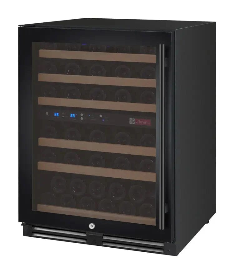 Allavino Residential 24" Wide FlexCount II Tru-Vino 56 Bottle Dual Zone Black Left Hinge Wine Refrigerator VSWR56-2BL20