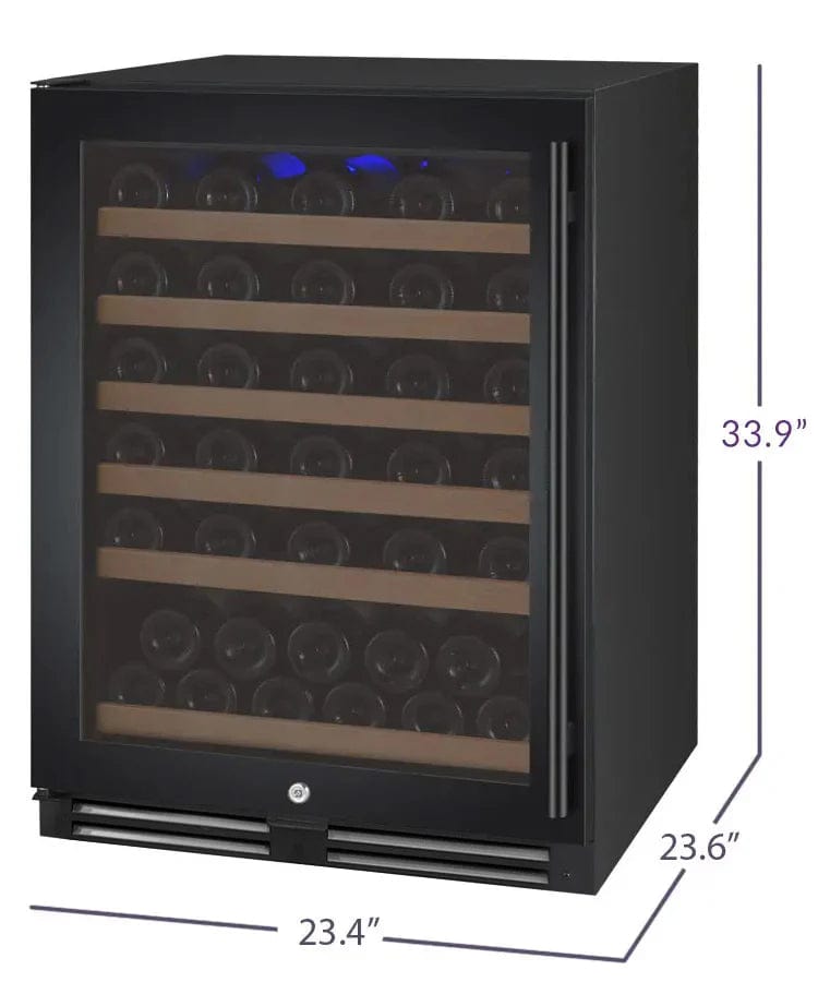 Allavino Residential 24" Wide FlexCount II Tru-Vino 56 Bottle Single Zone Black Left Hinge Wine Refrigerator VSWR56-1BL20