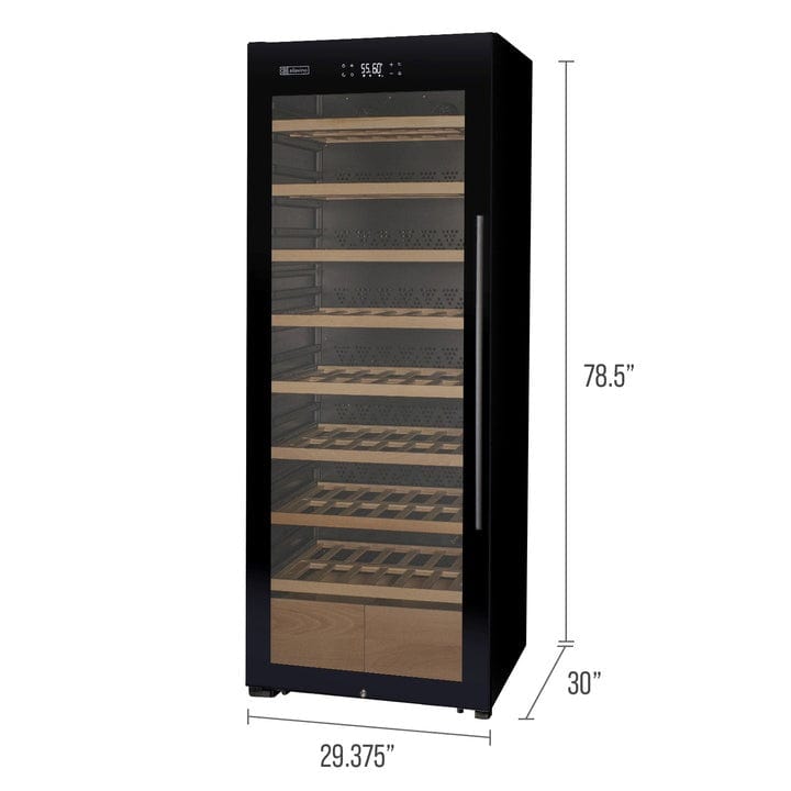 Allavino Residential 29" Wide 248 Bottle Single Zone Black Glass Left Hinge Wine Refrigerator with Display Shelving KWR248S-1BGL