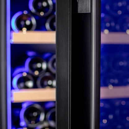 Allavino Residential 29" Wide 248 Bottle Single Zone Black Glass Left Hinge Wine Refrigerator with Display Shelving KWR248S-1BGL