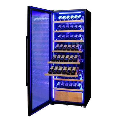 Allavino Residential 29" Wide 248 Bottle Single Zone Black Glass Left Hinge Wine Refrigerator with Display Shelving KWR248S-1BGL