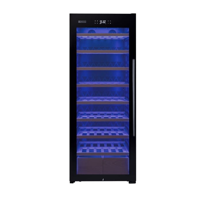 Allavino Residential 29" Wide 248 Bottle Single Zone Black Glass Left Hinge Wine Refrigerator with Display Shelving KWR248S-1BGL