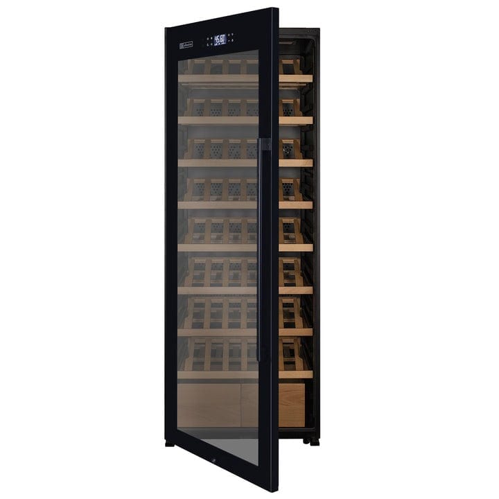 Allavino Residential 29" Wide 248 Bottle Single Zone Black Glass Left Hinge Wine Refrigerator with Display Shelving KWR248S-1BGL