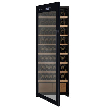 Allavino Residential 29" Wide 248 Bottle Single Zone Black Glass Left Hinge Wine Refrigerator with Display Shelving KWR248S-1BGL