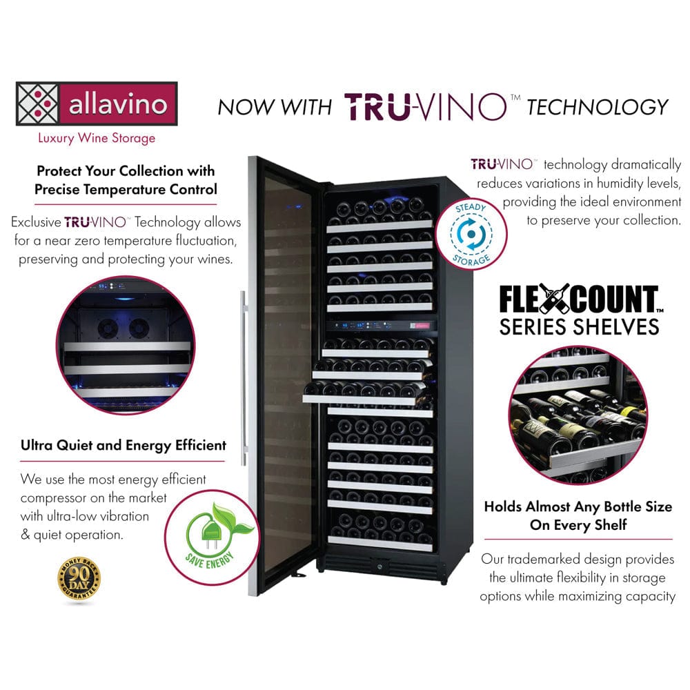 Allavino Residential Allavino 24" Wide FlexCount II Tru-Vino 172 Bottle Dual Zone Wine Refrigerator