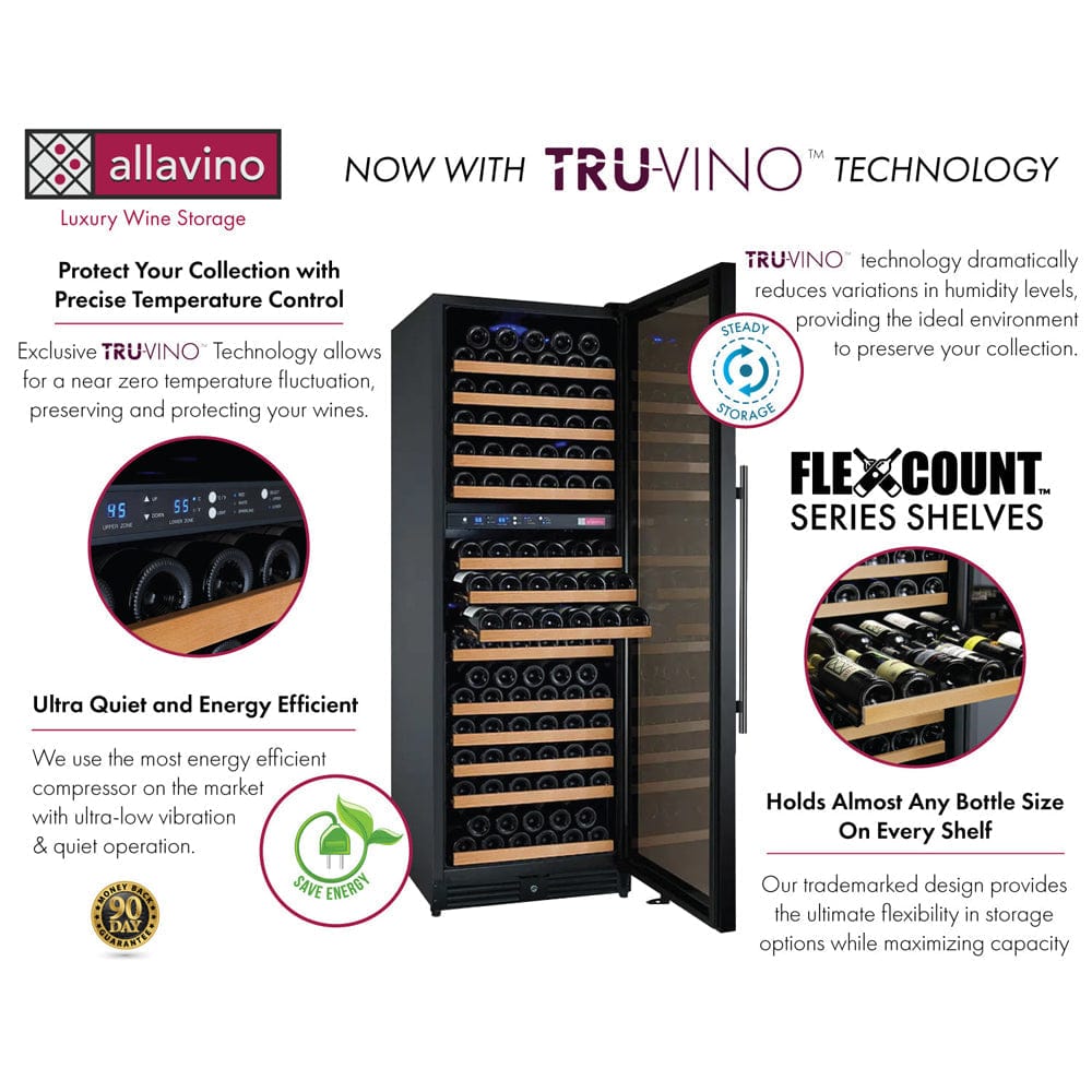 Allavino Residential Allavino 24" Wide FlexCount II Tru-Vino 172 Bottle Dual Zone Wine Refrigerator