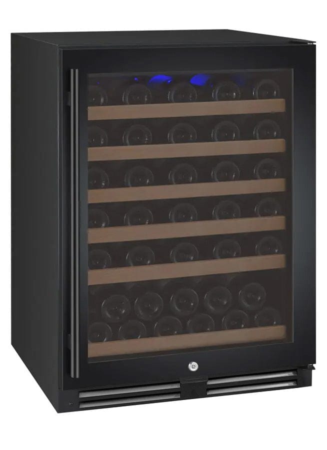 Allavino Residential Black FlexCount Series 56 Bottle Single Zone Built-In Wine Refrigerator with Black Door - Right Hinge