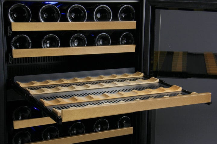 Allavino Residential Black FlexCount Series 56 Bottle Single Zone Built-In Wine Refrigerator with Black Door - Right Hinge