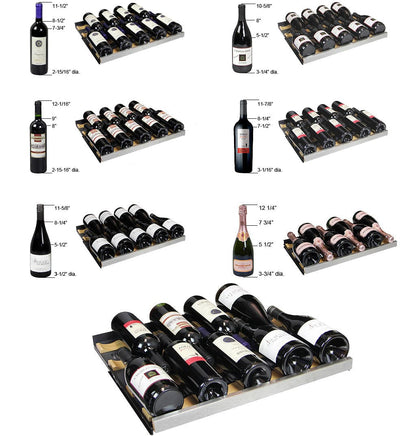 Allavino Residential Black FlexCount Series 56 Bottle Single Zone Built-In Wine Refrigerator with Black Door - Right Hinge