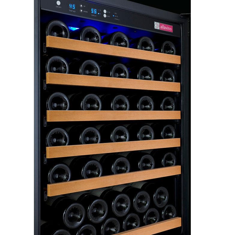 Allavino Residential Black FlexCount Series 56 Bottle Single Zone Built-In Wine Refrigerator with Black Door - Right Hinge