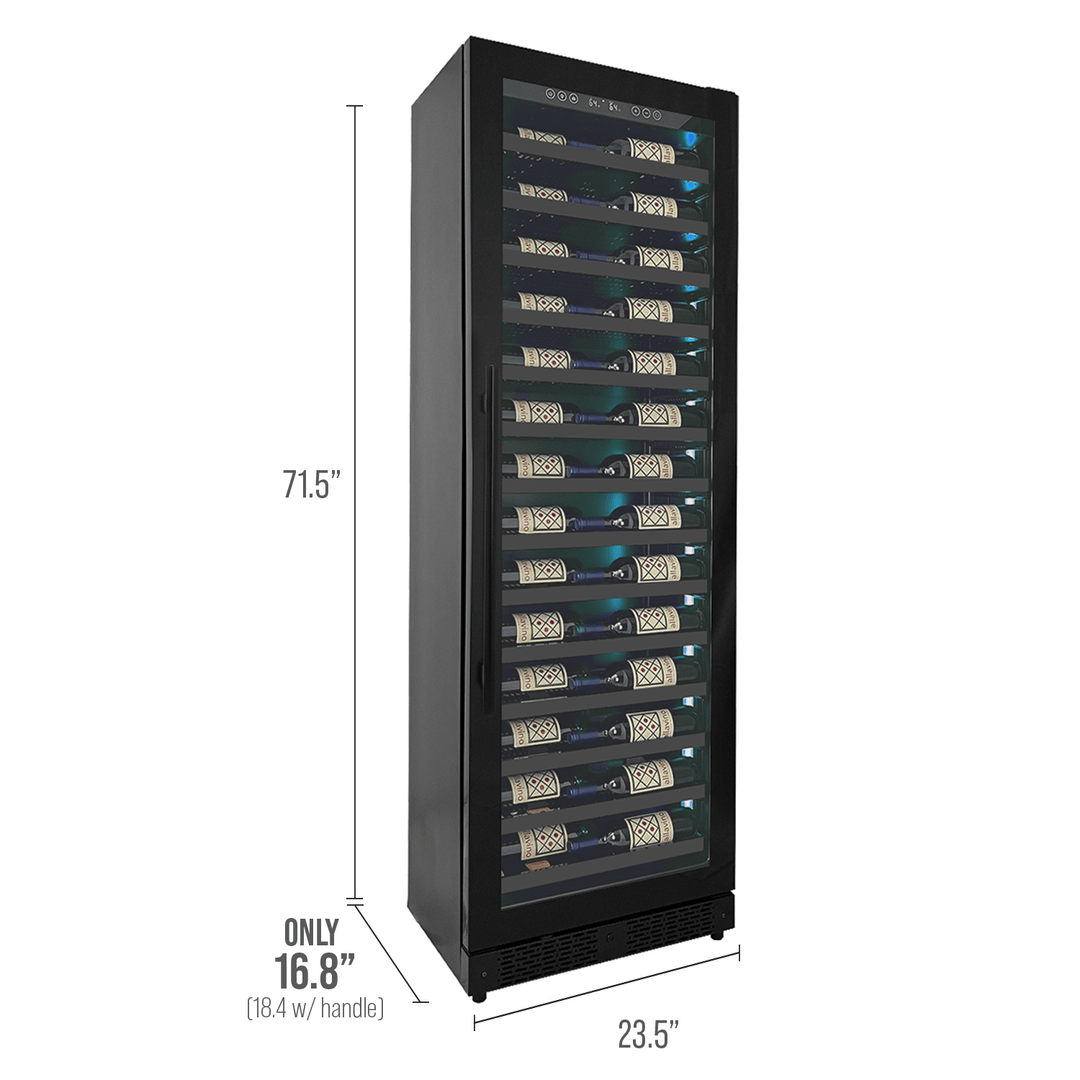 Allavino Residential Black Reserva Series 67 Bottle 71" Tall Single Zone Right Hinge Black Shallow Wine Refrigerator Console