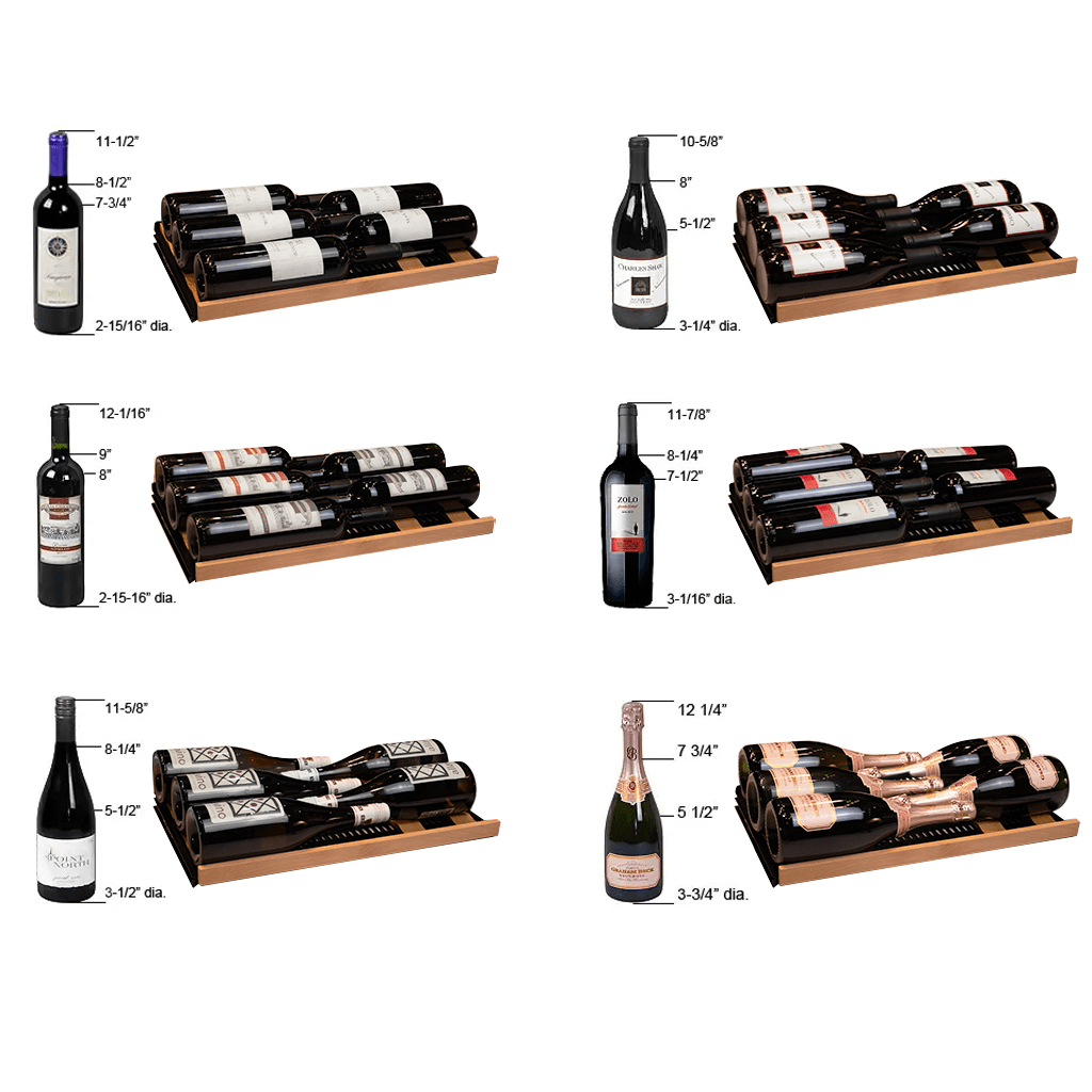 Allavino Residential Black Reserva Series 67 Bottle 71" Tall Single Zone Right Hinge Black Shallow Wine Refrigerator with Wood Front Shelves