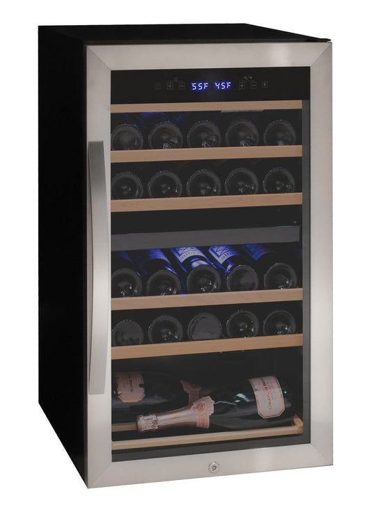 Allavino Residential Cascina Series 28 Bottle Dual Zone Freestanding Wine Cooler Refrigerator with Stainless Steel Door KWR28D-2SR