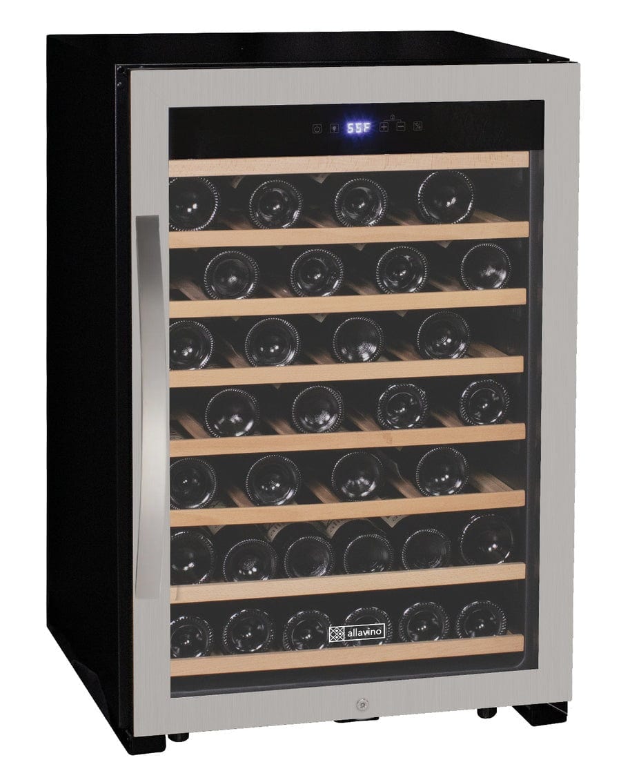 Allavino Residential Cascina Series 55 Bottle Single Zone Freestanding Wine Refrigerator Cooler with Stainless Steel Door KWR55S-1SR