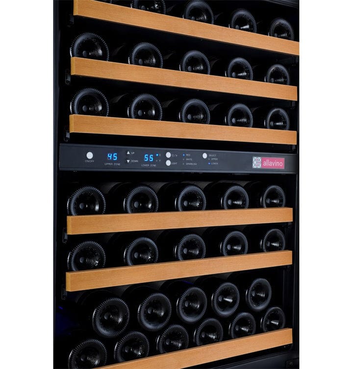 Allavino Residential FlexCount Series 56 Bottle Dual Zone Built-in Wine Cooler Refrigerator with Black Door - Right Hinge