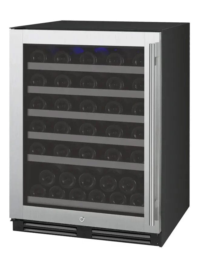 Allavino Residential FlexCount Series 56 Bottle Single Zone Built-in Wine Cooler Refrigerator with Stainless Steel Door - Left Hinge