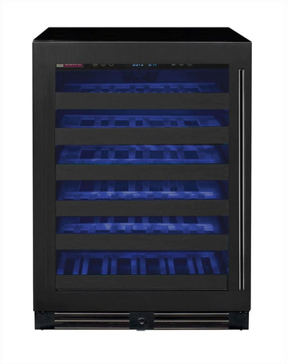 Allavino Residential Reserva Series 50 Bottle 34" Tall Single Zone Left Hinge Black Stainless Steel Wine Cooler Refrigerator  BDW5034S-1BSL