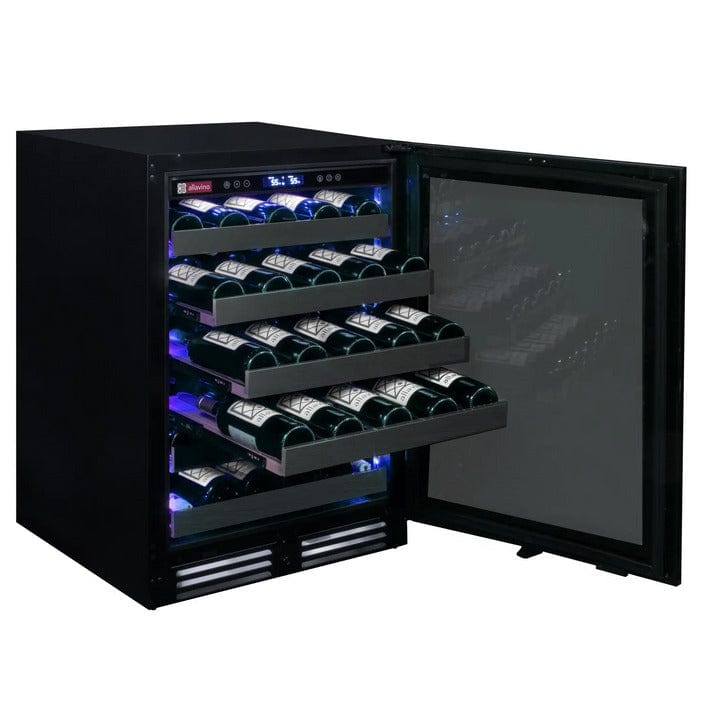 Allavino Residential Reserva Series 50 Bottle Single Zone Built-in Luxury Wine Refrigerator with Black Stainless Steel Door - Right Hinge BDW5034S-1BSR