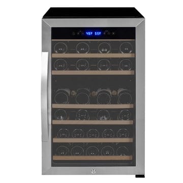 Allavino Residential Silver Cascina Series 43 Bottle Dual Zone Freestanding Wine Refrigerator Cooler with Stainless Steel Door