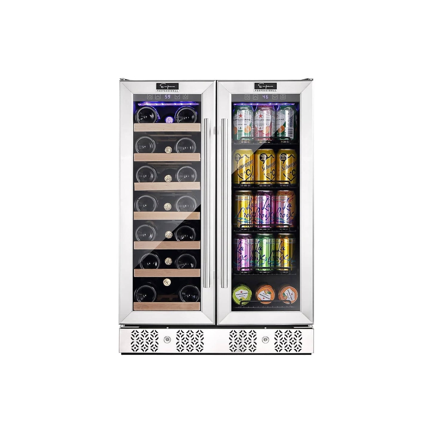 Empava Residential Empava 24" Dual Zone Wine and Beer Fridge Beverage Cooler BR03D