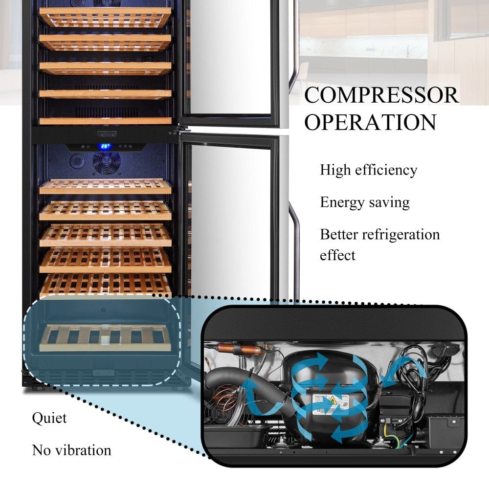 Lanbo Residential Lanbo 133 Bottle Dual Door Wine Cooler - LW133DD