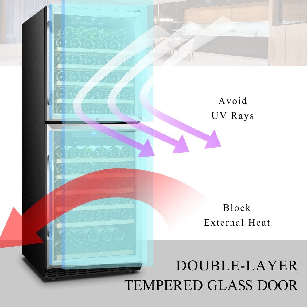 Lanbo Residential Lanbo 133 Bottle Dual Door Wine Cooler - LW133DD