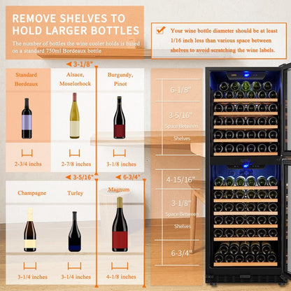 Lanbo Residential Lanbo 133 Bottle Dual Door Wine Cooler - LW133DD