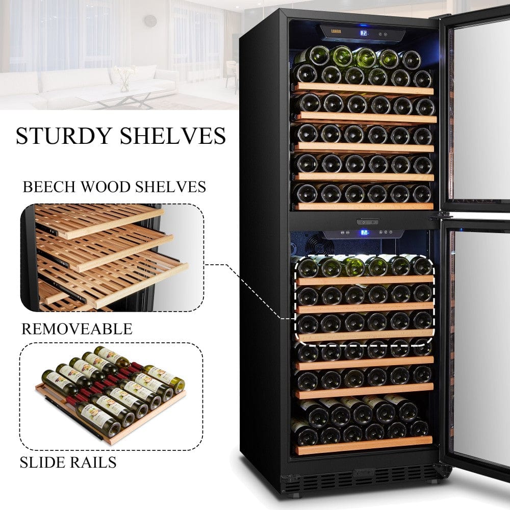 Lanbo Residential Lanbo 133 Bottle Dual Door Wine Cooler - LW133DD