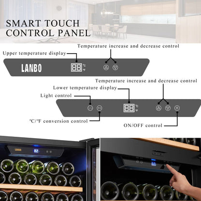 Lanbo Residential Lanbo 133 Bottle Dual Door Wine Cooler - LW133DD