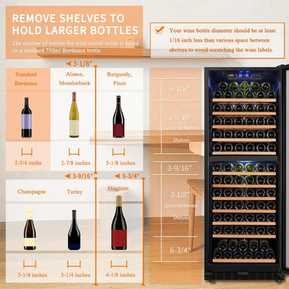 Lanbo Residential Lanbo 138 Bottle Dual Zone Wine Cooler - LW142D