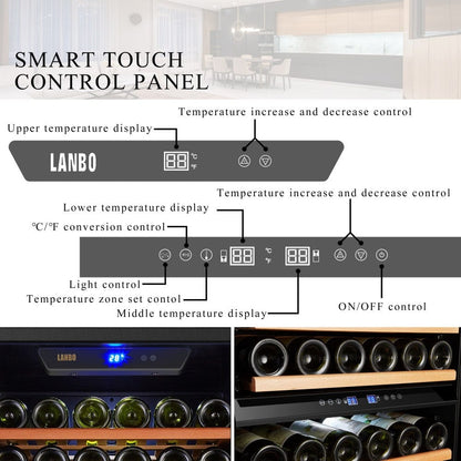 Lanbo Residential Lanbo 149 Bottle Triple Zone Wine Cooler - LW144T