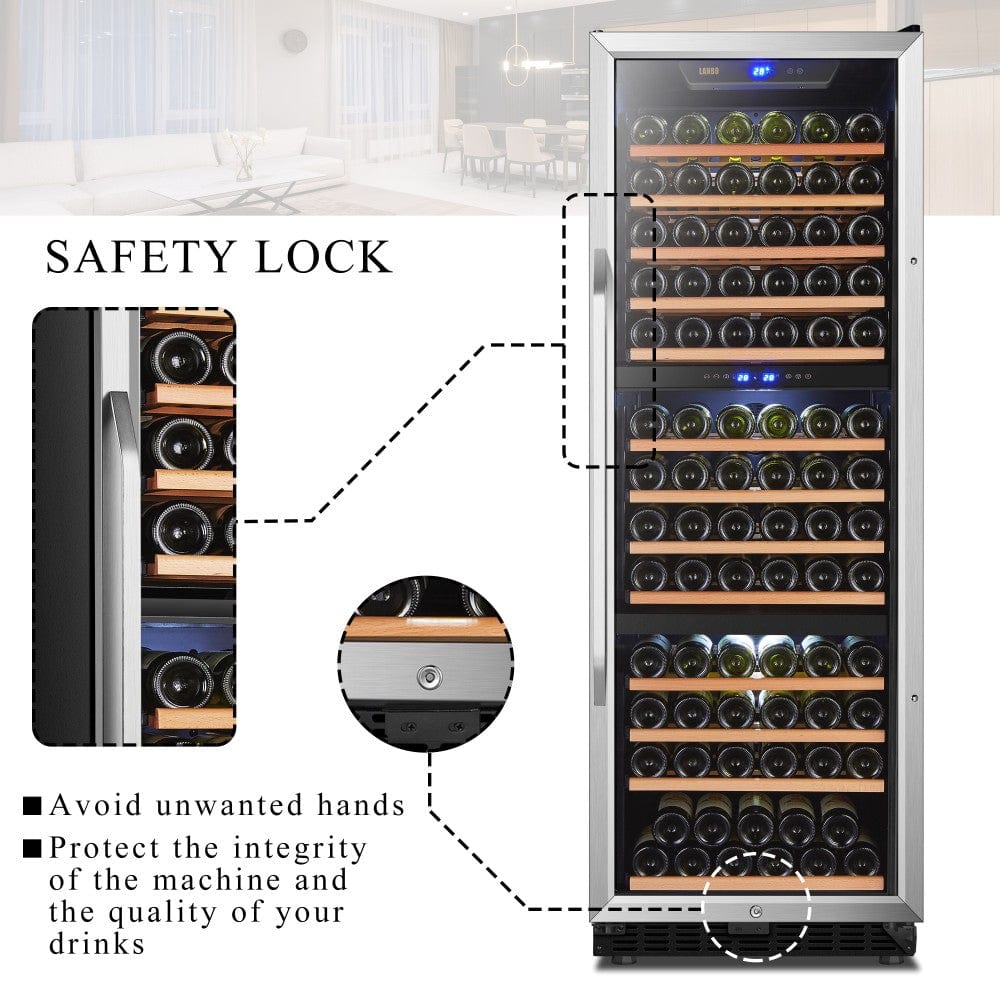 Lanbo Residential Lanbo 149 Bottle Triple Zone Wine Cooler - LW144T