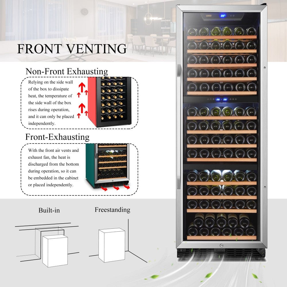 Lanbo Residential Lanbo 149 Bottle Triple Zone Wine Cooler - LW144T