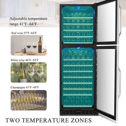 Lanbo Residential Lanbo 162 Bottle Dual Door Wine Cooler - LW162DD