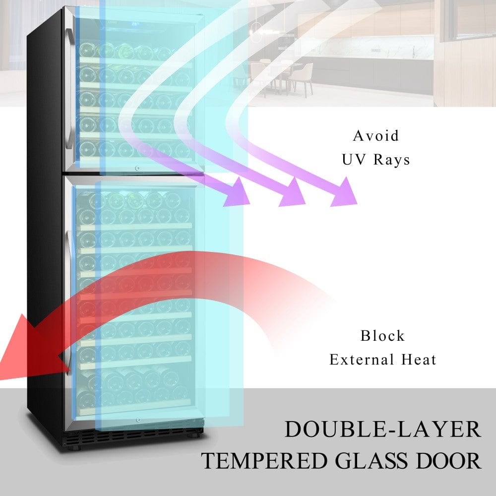 Lanbo Residential Lanbo 162 Bottle Dual Door Wine Cooler - LW162DD