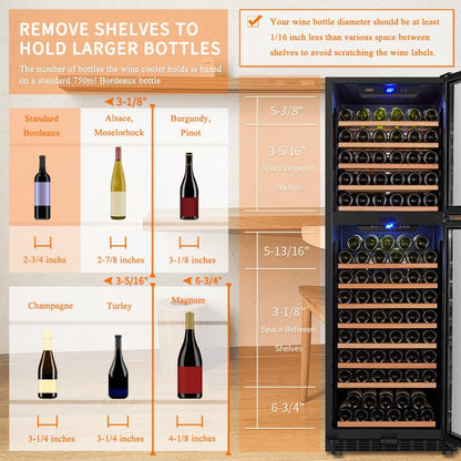 Lanbo Residential Lanbo 162 Bottle Dual Door Wine Cooler - LW162DD