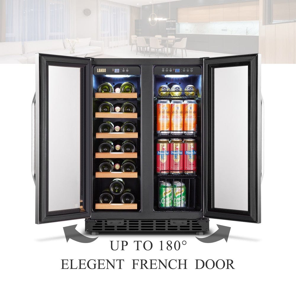 Lanbo Residential Lanbo 24 Inch Wine and Beverage Cooler Two Door - LB36BD