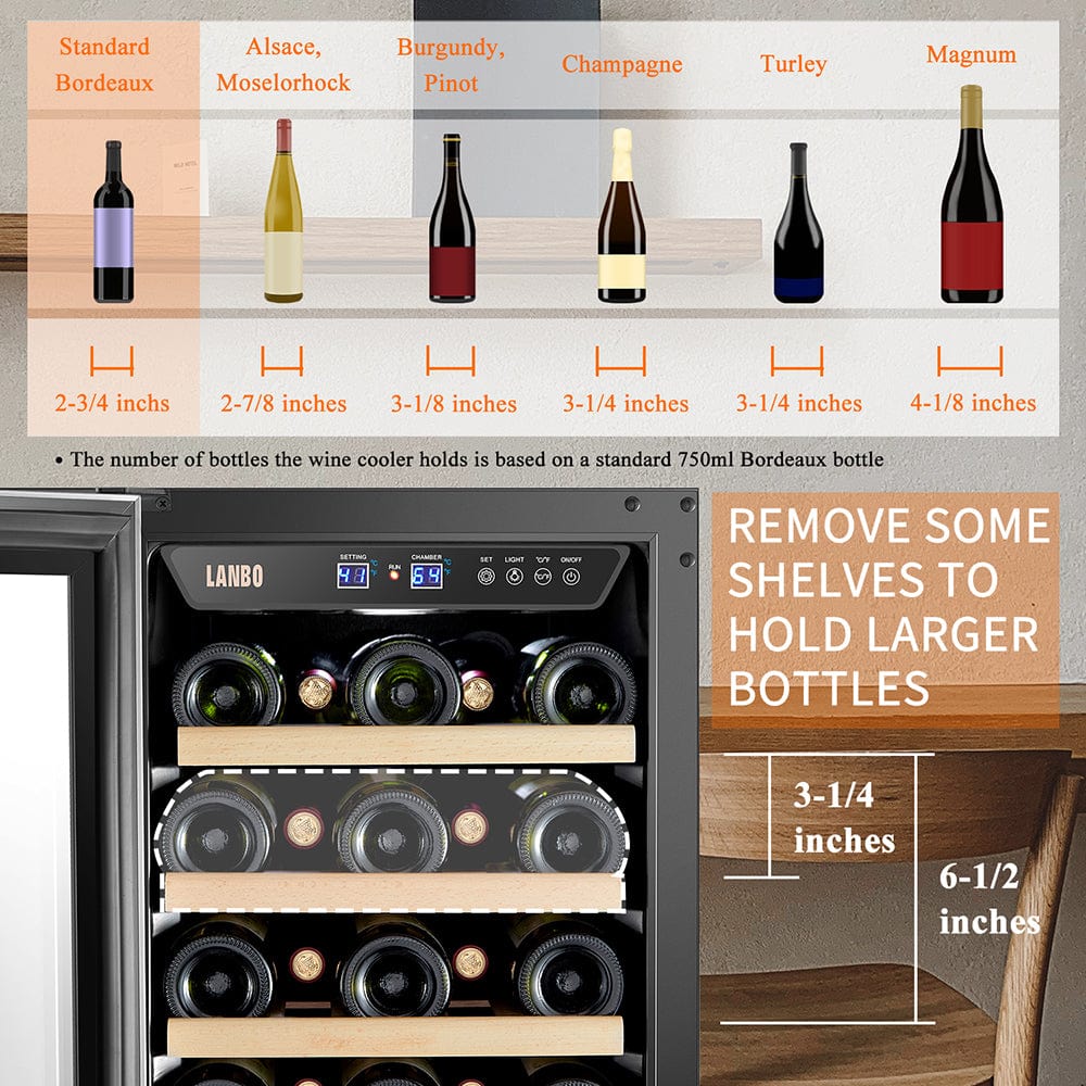 Lanbo Residential Lanbo 28 Bottle Dual Zone Wine Cooler - LW28D