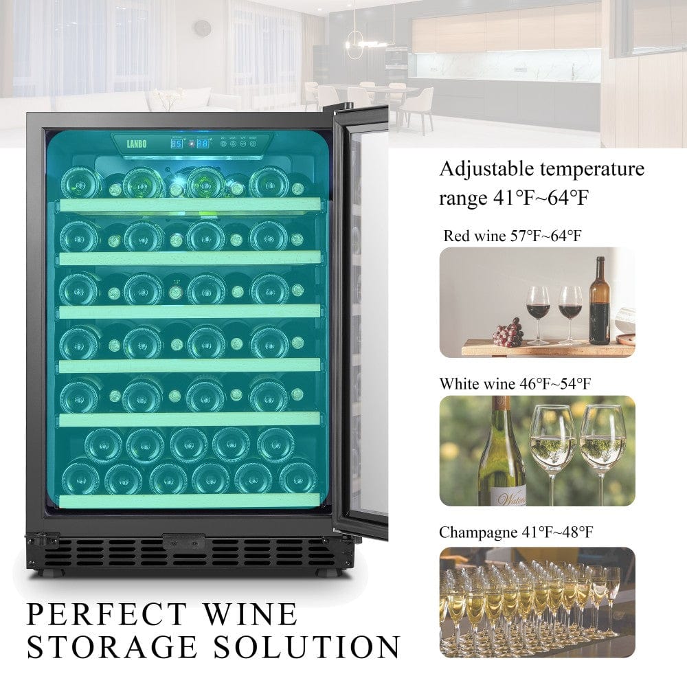 Lanbo Residential Lanbo 52 Bottle Single Zone Wine Cooler - LW52S