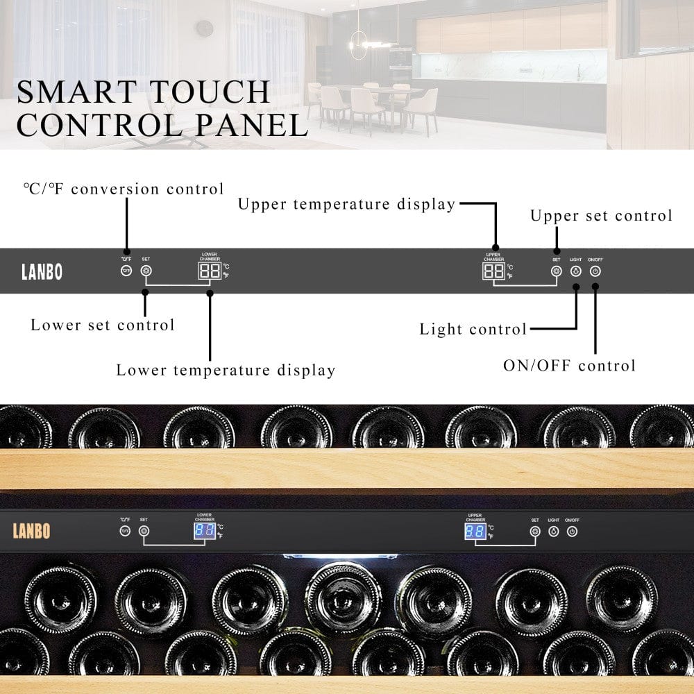 Lanbo Residential Lanbo Luxury 255 Bottles Dual Door Wine Cooler - LW328DD