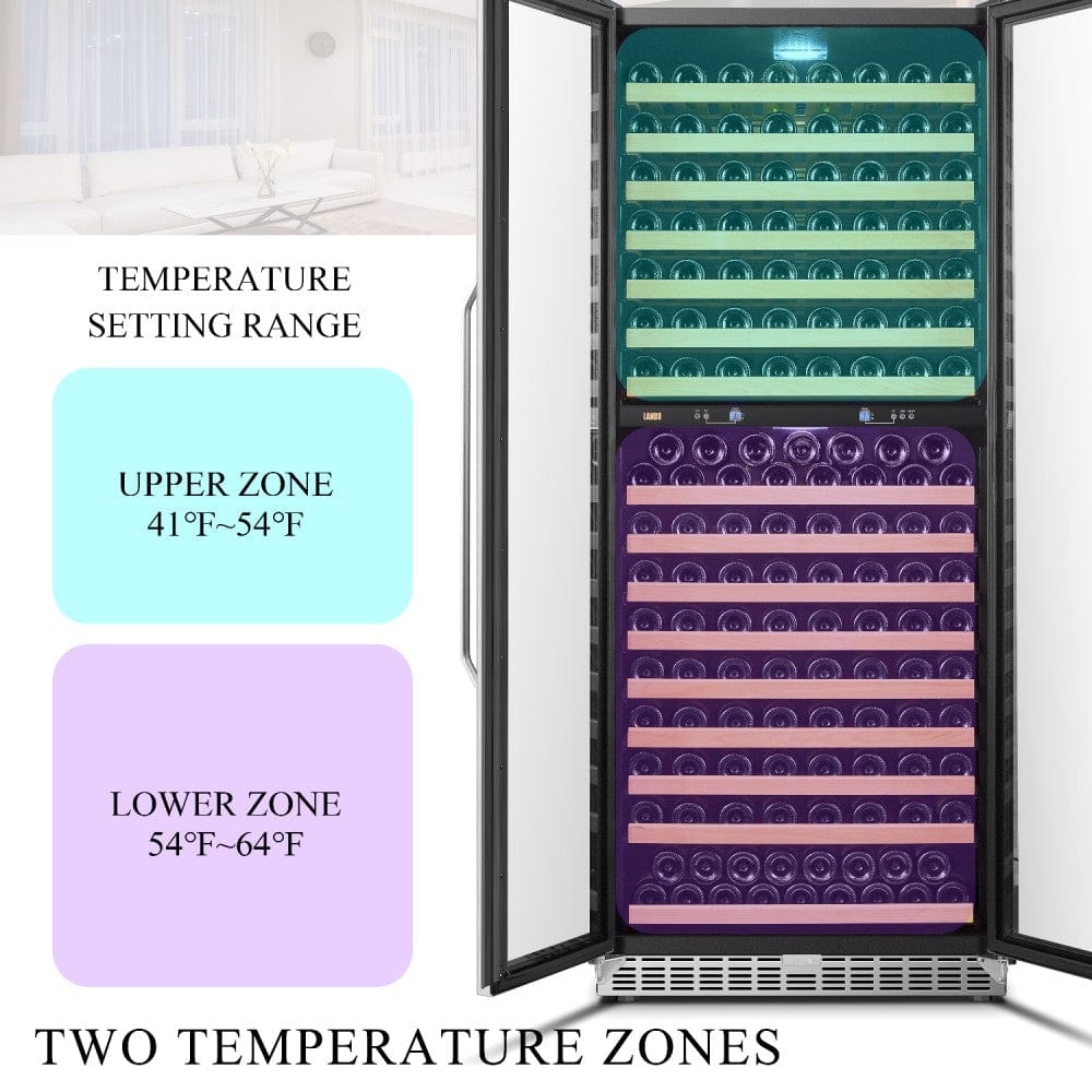 Lanbo Residential Lanbo Luxury 255 Bottles Dual Door Wine Cooler - LW328DD