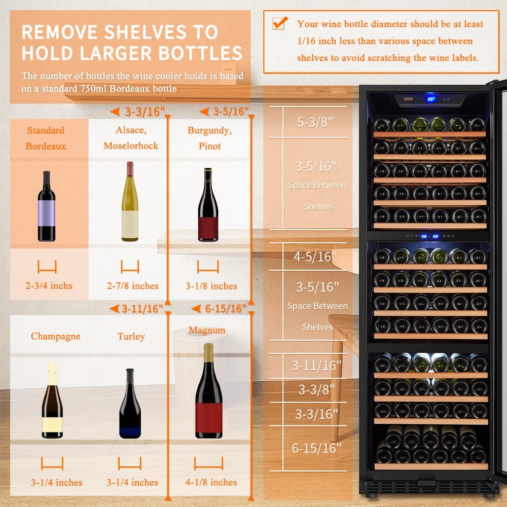 Lanbo Residential Lanbo Luxury 257 Bottles Dual Door Wine Cooler - LW328SD