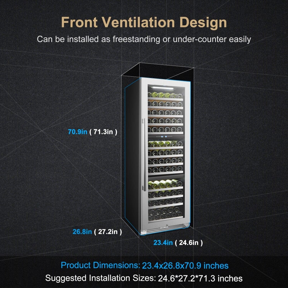 Lanbo Residential Lanbopro 143 Bottle Triple Zone Wine Cooler - LP168T