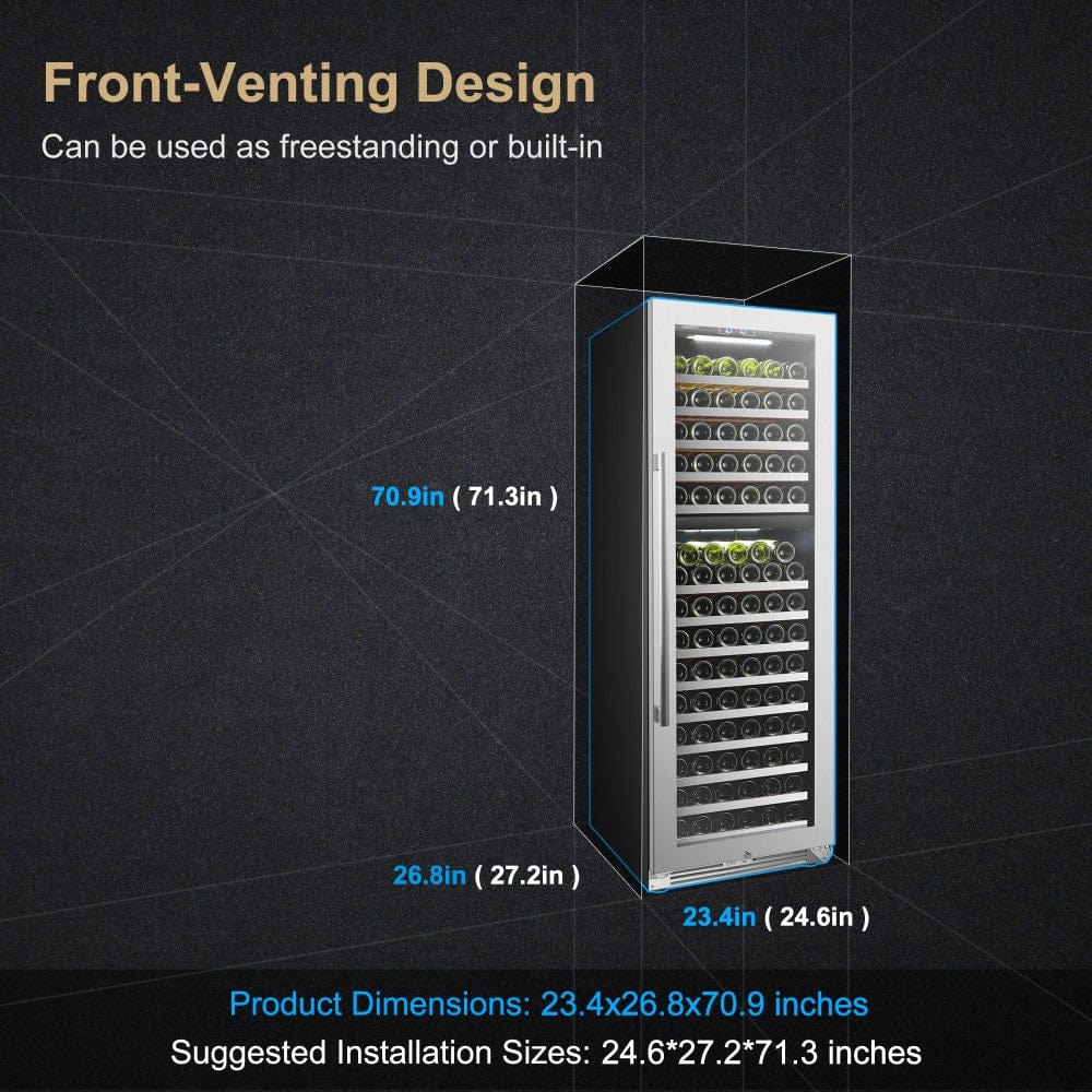 Lanbo Residential LanboPro 153 Bottle Dual Zone Wine Cooler - LP168D