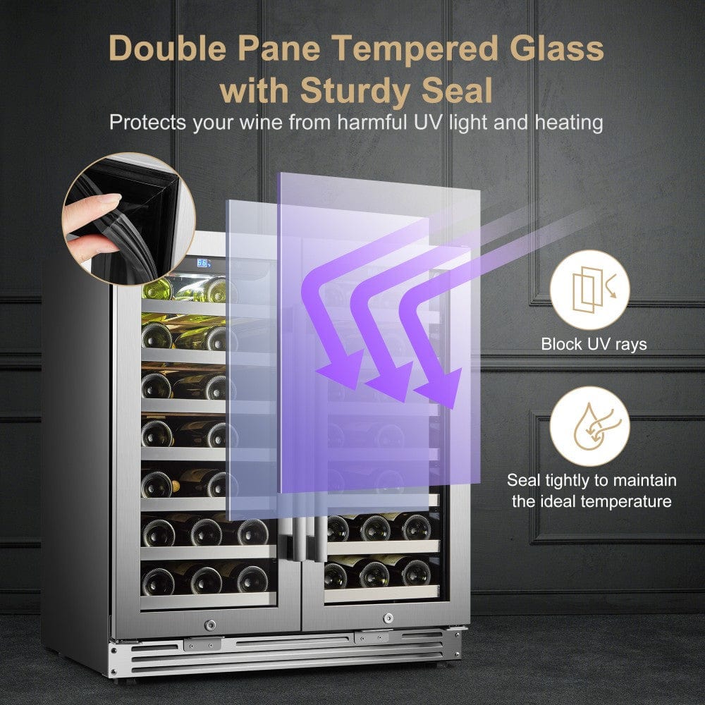 Lanbo Residential LanboPro 62 Bottle Dual Door Wine Cooler - LP66D