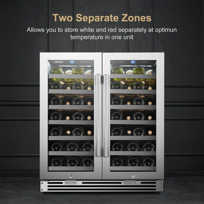 Lanbo Residential LanboPro 62 Bottle Dual Door Wine Cooler - LP66D